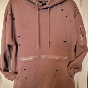 Men's Grungy Light Brown Hoodie - size Medium